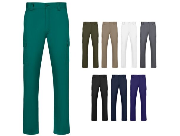 Pantalón de sarga multibolsillos Hermes con cintura elástica detalle 1