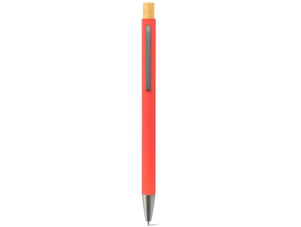 Bolígrafo zylen de aluminio reciclado con acabado de goma Rojo detalle 9