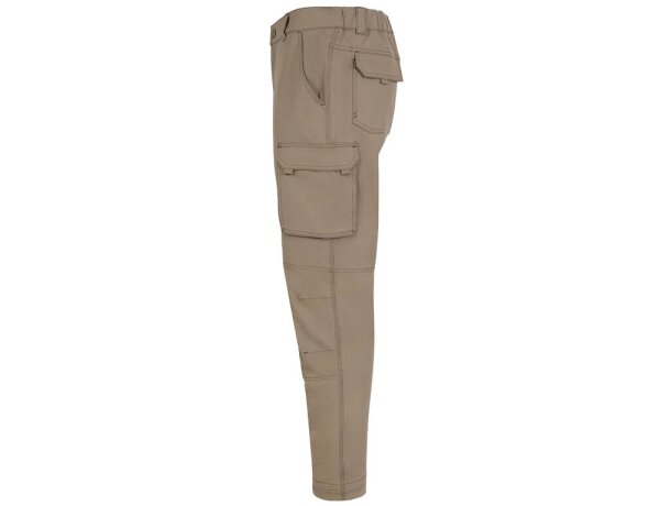 Pantalones nymphs de sarga elastica multiestiramiento 8 bolsillos Natural claro detalle 10