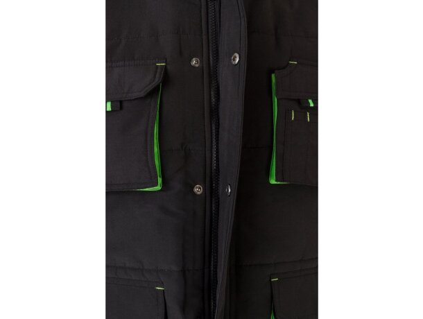 Chaleco acolchado bicolor multibolsillos unisex VL Nergal Negro/Verde detalle 14