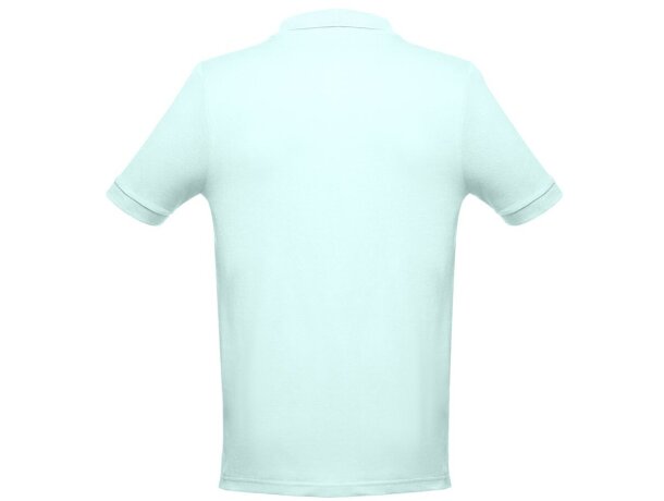 Polo Adam de algodón piqué cardado con cuello canalé Verde menta detalle 7