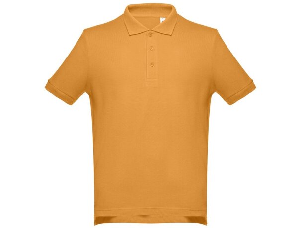 Polo Adam de algodón piqué cardado con cuello canalé Amarillo oscuro detalle 44