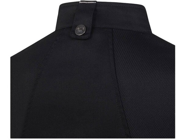 Chaqueta cocina mujer Thoth algodón y poliéster reciclado Negro detalle 12