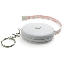 Llavero con cinta métrica de 1.5 metros blanco personalizado Llavero con cinta métrica de 1.5 metros blanco personalizado