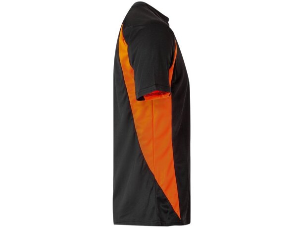 Camiseta técnica ojo de pájaro bicolor VL Slayer Negro/Naranja detalle 22