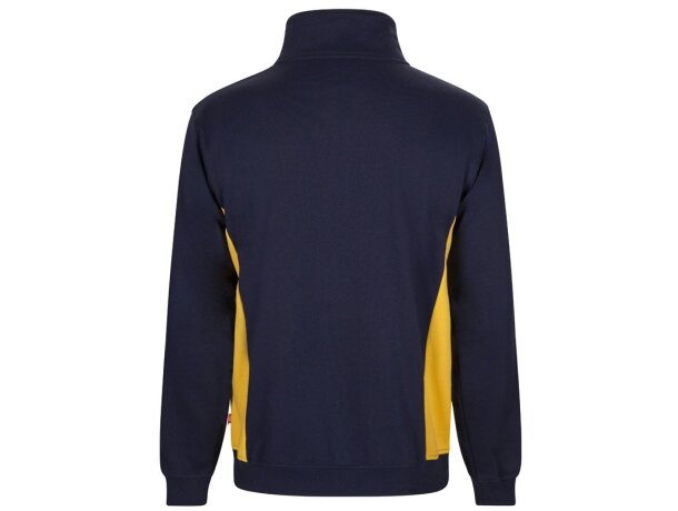 Sudadera de rizo bicolor Svarog cuello alto media cremallera Azul marino/Amarillo detalle 40