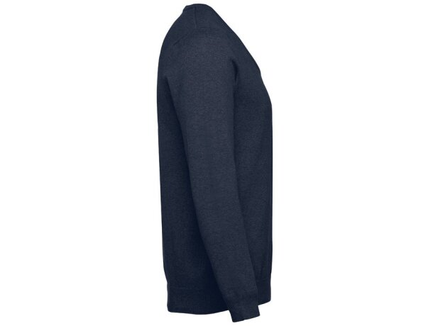 Jersey cuello en v milan con puños en canalé Azul marino detalle 7