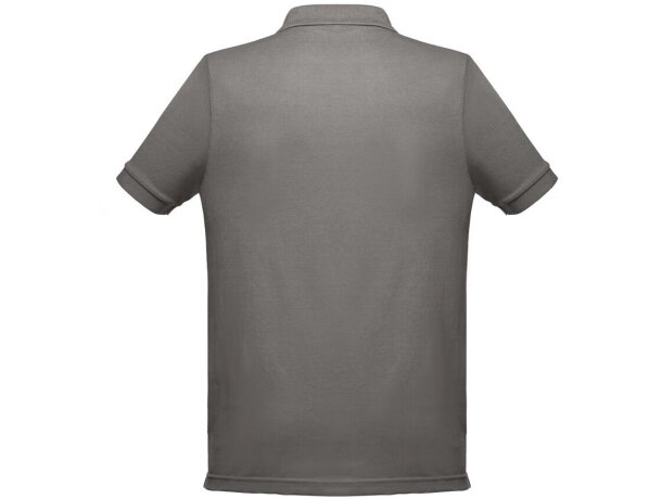 Polo berlin piqué de hombre con cuello y mangas en canalé Gris detalle 18