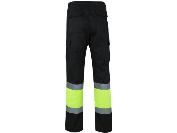 Pantalón multibolsillos bicolor poseidon con reflectantes Negro/Amarillo detalle 45