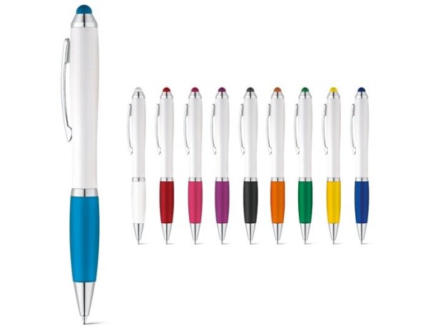 Bolígrafo con grip a color y puntero para tablet