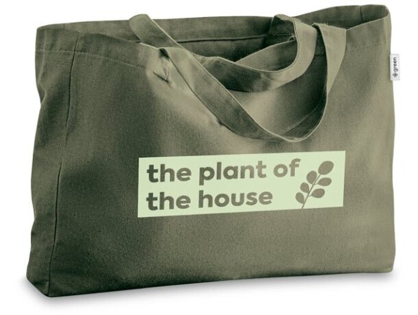 Bolsa non-woven asas largas 100% algodón Hi!dea Camden Verde oscuro detalle 5
