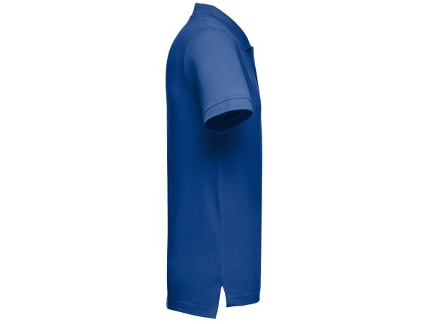 Polo Adam de algodón piqué cardado con cuello canalé Azul royal detalle 59