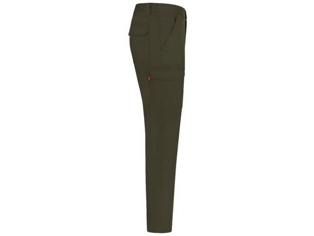 Pantalón de sarga multibolsillos Hermes con cintura elástica Verde militar detalle 13