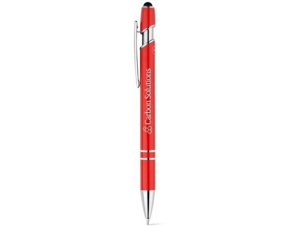 Bolígrafo Neil aluminio reciclado con puntero táctil Rojo detalle 22