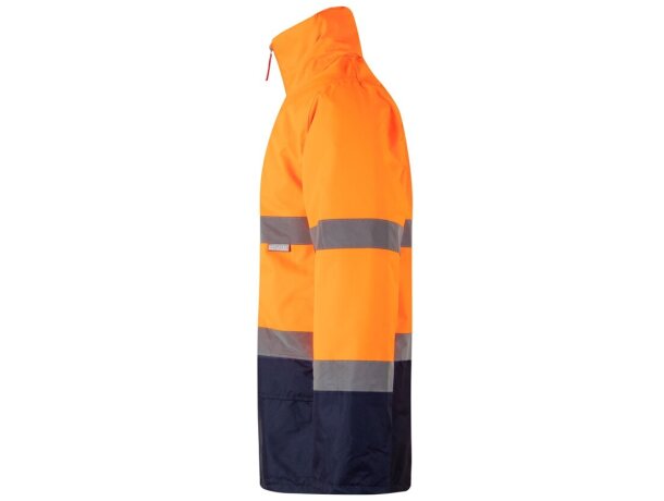 Parka bicolor themis large alta visibilidad reflectante Azul marino/Naranja detalle 3