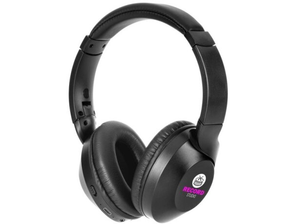 Auriculares inalámbricos Hendrix plegables de ABS reciclado Negro detalle 10