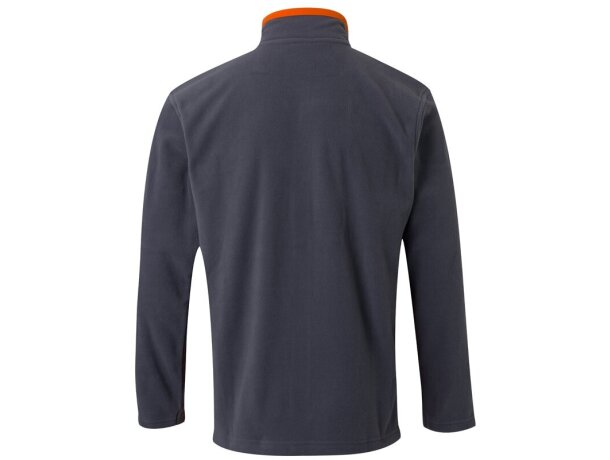 Chaqueta polar bicolor Geras con cinco bolsillos y cremallera Gris/Naranja detalle 30