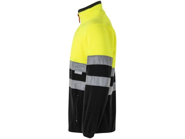 Chaqueta polar bicolor Eros con bandas reflectantes EN20471 Negro/Amarillo detalle 58