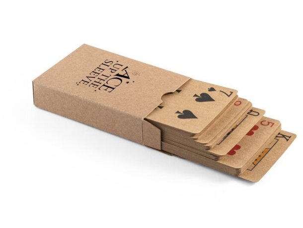 Baraja de cartas Fischer en papel kraft reciclado certificado FSC Negro detalle 2