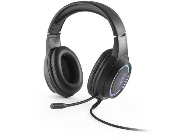 Auriculares gaming thorne rgb con micrófono y luces led Negro detalle 7