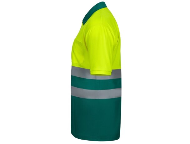 Polo fortuna alta visibilidad con bandas reflectantes Verde/Amarillo detalle 5