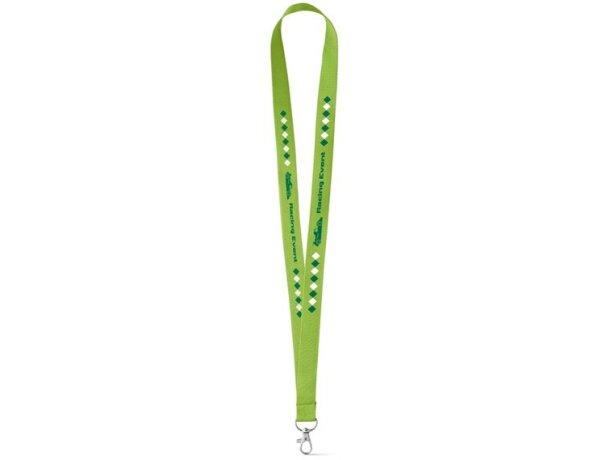 Lanyard con logo con mosquetón para personalizar verde claro