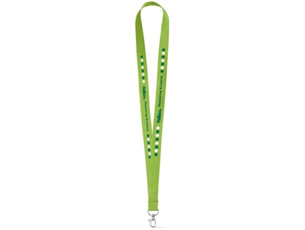 Lanyard Lariat con mosquetón para personalizar con logo verde claro