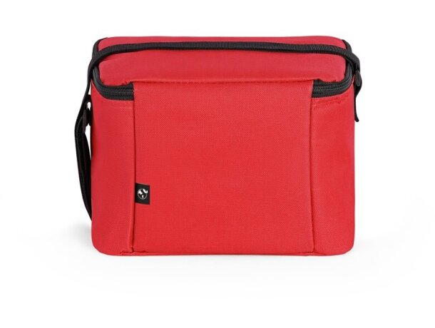 Bolsa térmica Cancun poliéster reciclado 600D con interior PEVA Rojo detalle 11