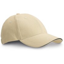 Gorra con hebilla de metal en algodón beige