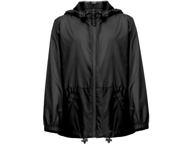 Cortavientos infantil THC Dubliners Kids con capucha impermeable Negro detalle 20