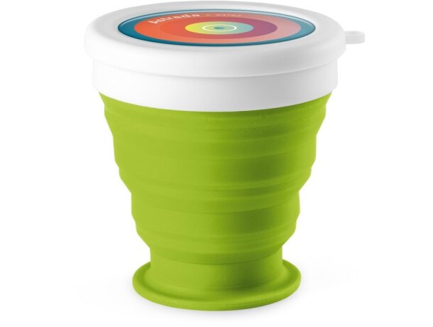 Vaso de plástico con tapa de pp silicona 250ml Hi!dea Astrada Verde claro detalle 2