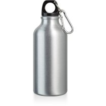 Botella deportiva de aluminio con mosquetón