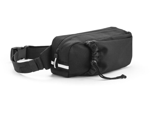 Riñonera Delfos Pouch rPET con detalles reflectantes ajustable Negro detalle 8