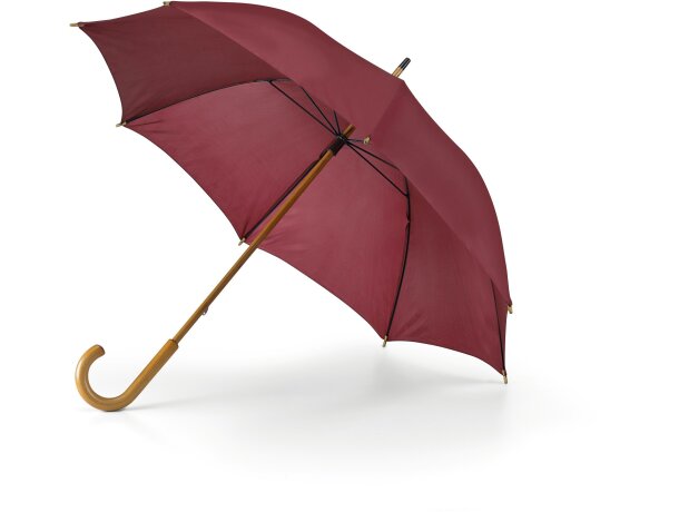 Paraguas corporativo Betsey con mango natural y toldo grande Gris detalle 4