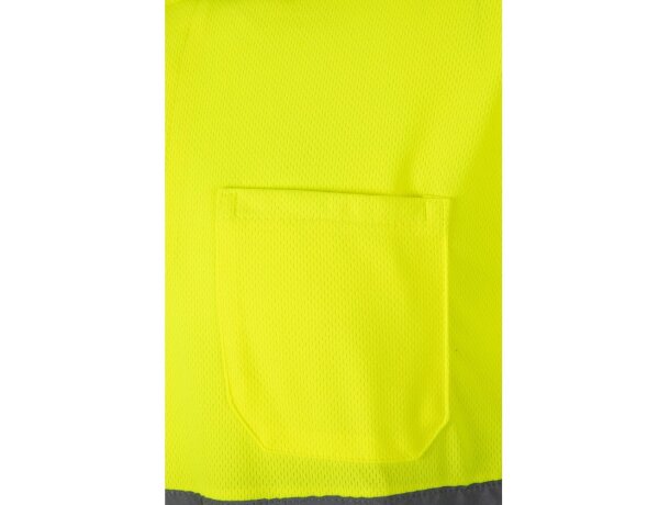Polo bicolor alta visibilidad VL Vulcan manga larga Burdeos/Amarillo detalle 7
