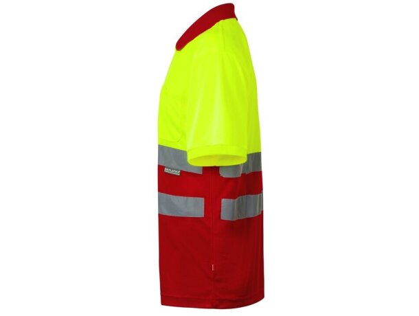 Polo alta visibilidad Cupid Large bicolor manga corta 4XL 5XL Rojo/Amarillo detalle 31