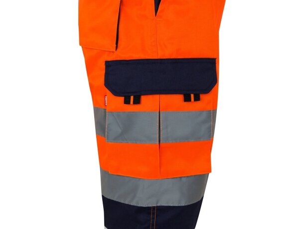Bermudas polar bicolor de alta visibilidad Hades Naranja detalle 6