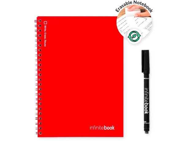 Libreta infinitebook plain a5 con páginas borrables reutilizables Rojo detalle 13