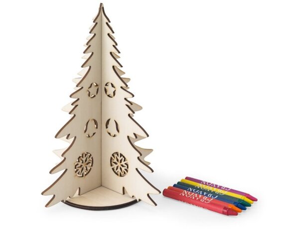 Árbol de Navidad Pinery de madera FSC plegable para colorear Natural claro detalle 10