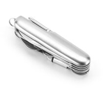 Navaja multiusos con 11 funciones personalizada cromado satinado Navaja multiusos con 11 funciones personalizada cromado satinado