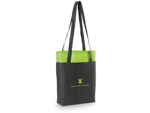 Bolsa Harrod bicolor non woven 105 gr / m2 verde claro