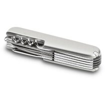 Navaja multiusos con 13 funciones personalizada cromado satinado Navaja multiusos con 13 funciones personalizada cromado satinado