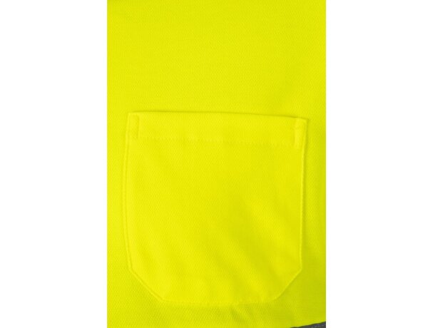 Polo pluto bicolor de manga larga con bandas reflectantes Azul marino/Amarillo detalle 22