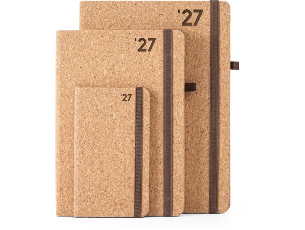 Agenda de corcho Pomar A5 con plan diario y funda protectora detalle 1