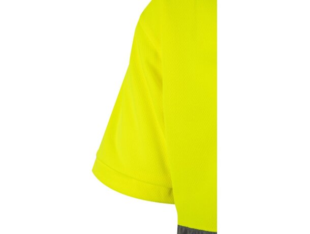 Polo alta visibilidad Cupid Large bicolor manga corta 4XL 5XL Gris/Amarillo detalle 28