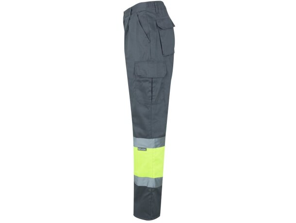Pantalón multibolsillos bicolor poseidon con reflectantes Gris/Amarillo detalle 30