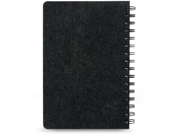 Cuaderno a5 Mishima con tapa semidura de fieltro reciclado rpet Gris oscuro detalle 5