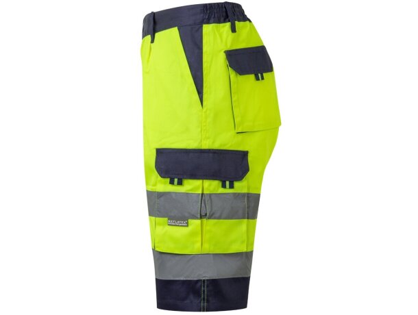 Bermudas polar bicolor de alta visibilidad Hades Amarillo detalle 9