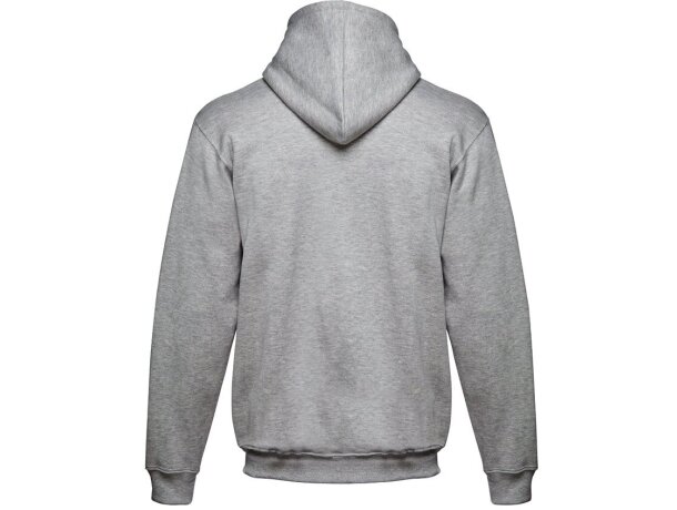 Sudadera Moscow unisex con capucha, bolsillo marsupial y cordones Gris claro matizado detalle 3