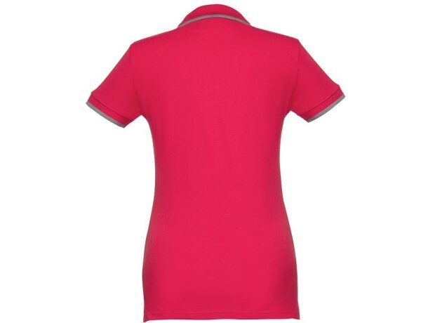 Polo slim fit Rome women bicolor algodón 210 g/m² manga corta Rojo detalle 15